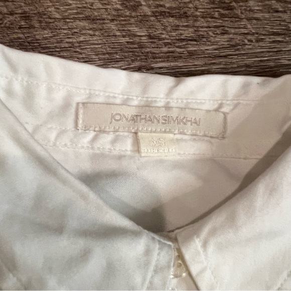 Jonathan Simkhai Cream Long Sleeve Tie-Front Blouse - Picture 8 of 8